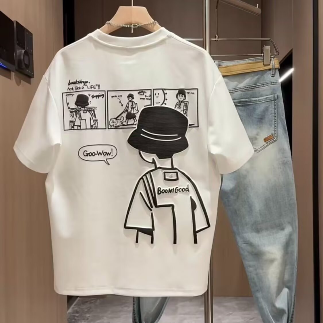 Cartoon Crew Neck T-shirt