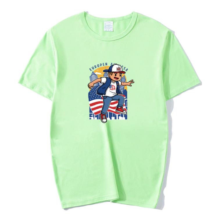 Boy Printed Round Neck Modal Short Sleeve T-shirt