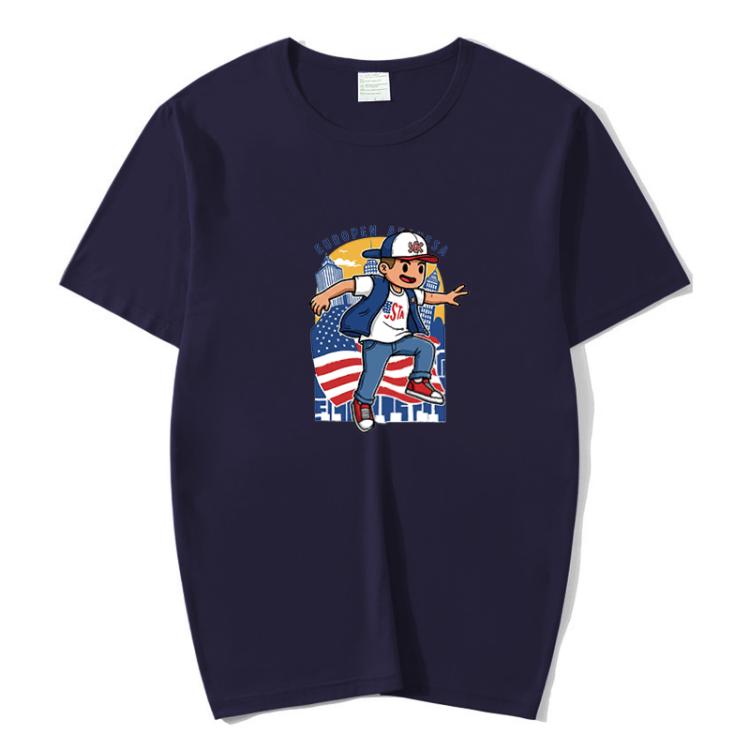 Boy Printed Round Neck Modal Short Sleeve T-shirt