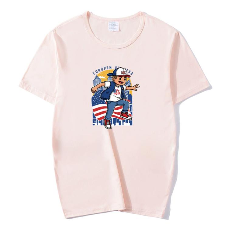 Boy Printed Round Neck Modal Short Sleeve T-shirt