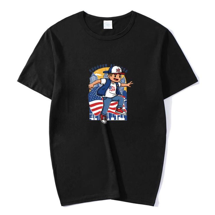 Boy Printed Round Neck Modal Short Sleeve T-shirt
