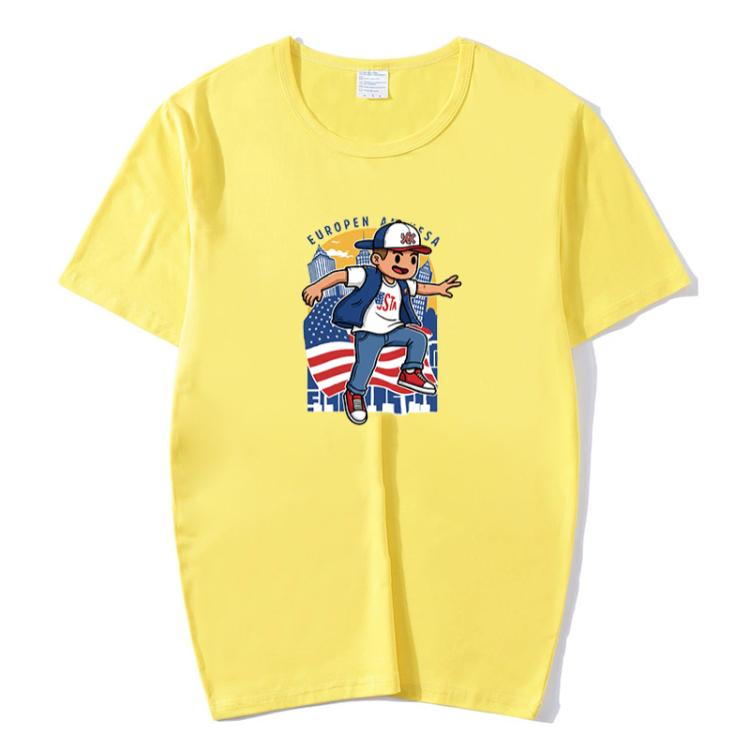 Boy Printed Round Neck Modal Short Sleeve T-shirt