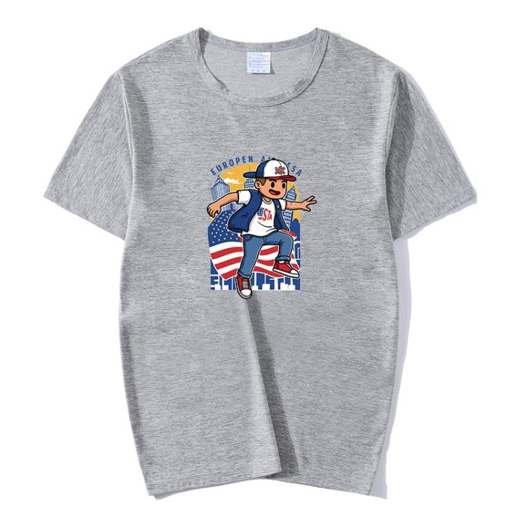Boy Printed Round Neck Modal Short Sleeve T-shirt