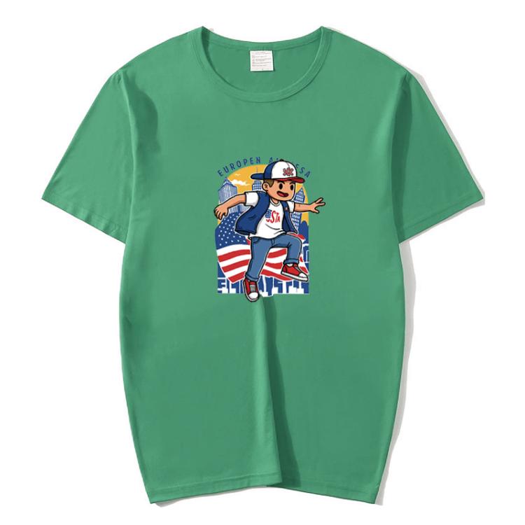 Boy Printed Round Neck Modal Short Sleeve T-shirt