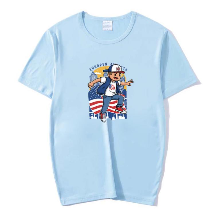 Boy Printed Round Neck Modal Short Sleeve T-shirt