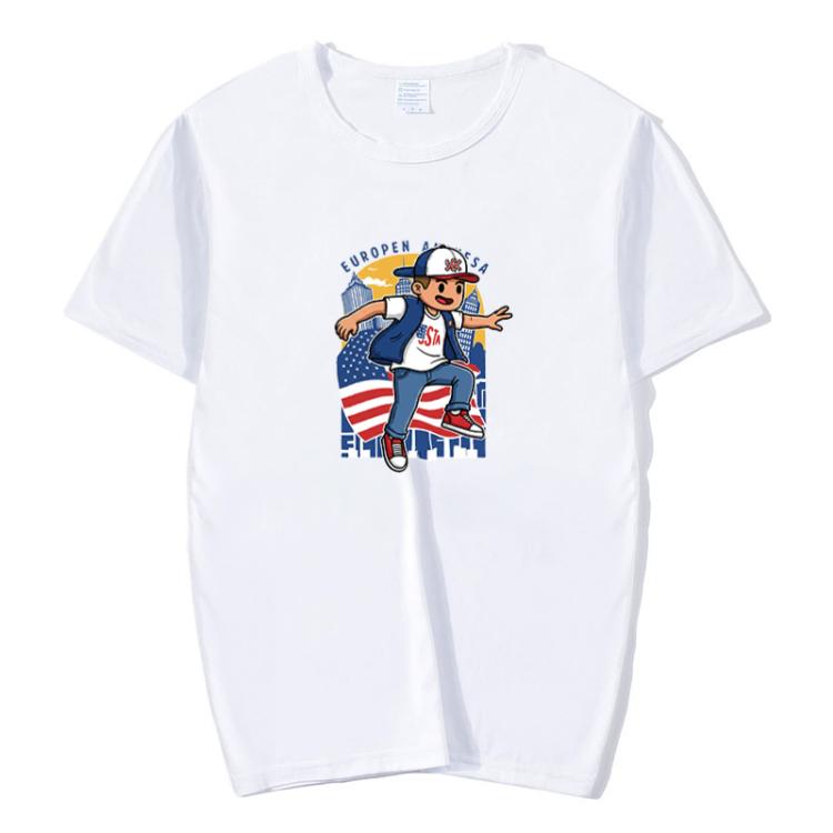 Boy Printed Round Neck Modal Short Sleeve T-shirt